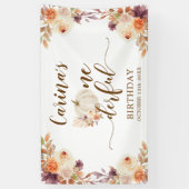 Herfst rustieke Boho pompoen Onederful Verjaardag Spandoek (Verticaal)