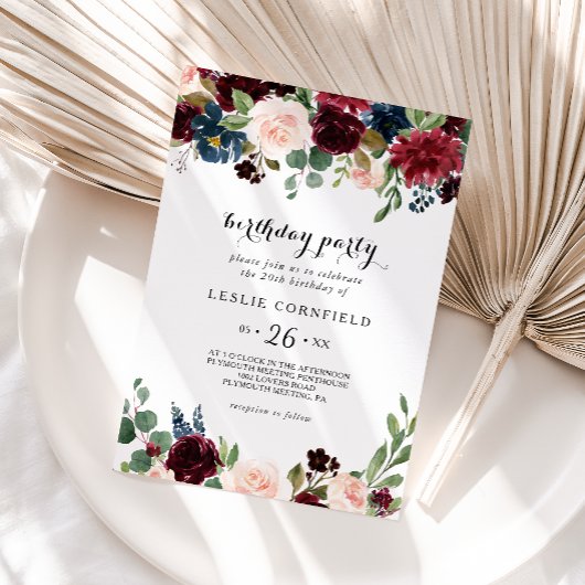 Herfst rustieke Bourgondië 20e verjaardag feest Kaart