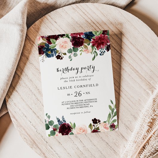 Herfst rustieke Bourgondië 50ste verjaardagsfeest Kaart