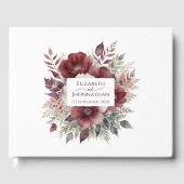 Herfst Rustieke Bourgondische Bloemen Waterverf Br Gastenboek (Voorkant)