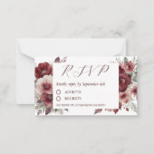 Herfst Rustieke Bourgondische Bloemen Waterverf RS Notitiekaartje (Voorkant)