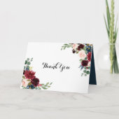 Herfst rustieke Bourgondische bruiloft dank u kaar Bedankkaart (Voorkant)