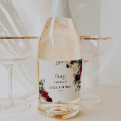 Herfst rustieke Bourgondische bruiloft mousserende Sparkling Wijnetiket