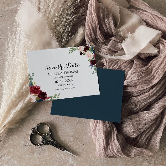 Herfst rustieke Bourgondische bruiloft Save the Da Kaart