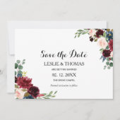 Herfst rustieke Bourgondische bruiloft Save the Da Kaart (Voorkant)