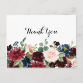 Herfst rustieke Bourgondische kalligrafie Dank u Briefkaart (Voorkant)