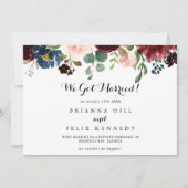 Herfst rustieke Bourgondische kalligrafie Elopemen Aankondiging (Voorkant)