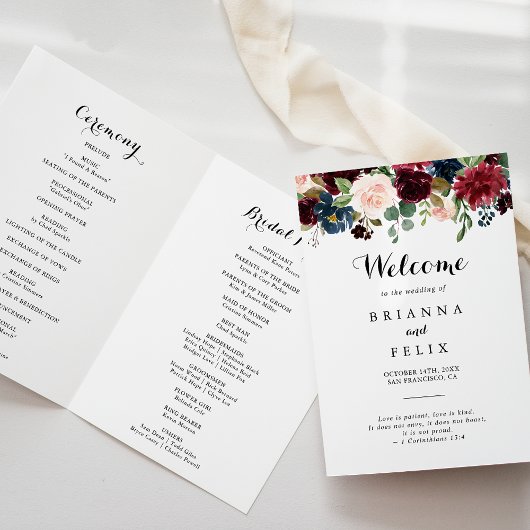 Herfst rustieke Bourgondische kalligrafie gevouwen Programma