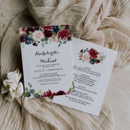 Herfst rustieke Bourgondische vrijgezellenweekend Kaart