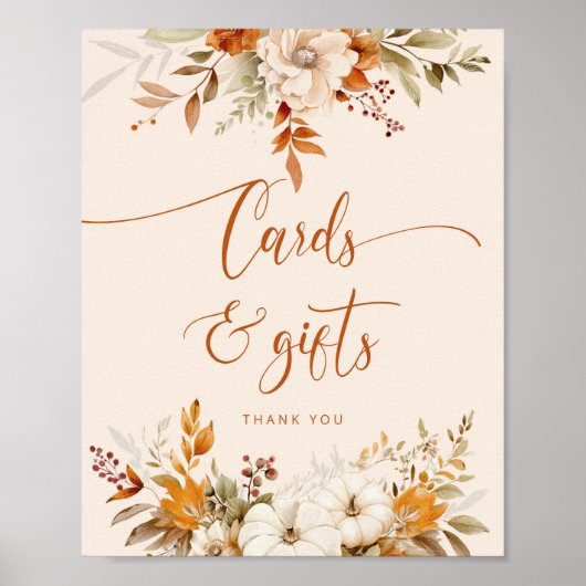 Herfst rustieke bruidsdouche Kaarten en geschenken Poster (Voorkant)