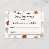 Herfst Rustieke Bruidsfeest Datum Spel Bijgevoegde Informatiekaartje (Voorkant)