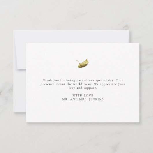 Herfst rustieke bruiloft bedankkaart (Achterkant)