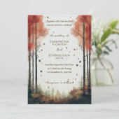 Herfst rustieke bruiloft uitnodiging (Staand voorkant)