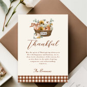 Herfst rustieke dankbare pompoen geruite Thanksgiv Feestdagenkaart