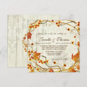 Herfst rustieke elegante hout boho Bossen bruilof Kaart (Voorkant / Achterkant)