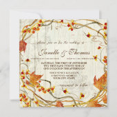Herfst rustieke elegante hout boho Bossen bruilof Kaart (Voorkant)
