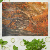 Herfst rustieke esdoorn bos herfst sinaasappel bru theedoek (Gevouwen)