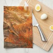 Herfst rustieke esdoorn bos herfst sinaasappel bru theedoek (Quarter Fold)