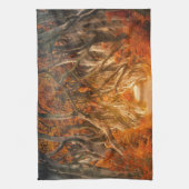 Herfst rustieke esdoorn bos herfst sinaasappel bru theedoek (Verticaal)