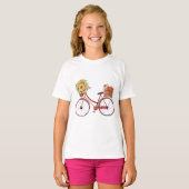 Herfst. Rustieke fiets met zonnebloemen T-shirt (Voorkant volledig)