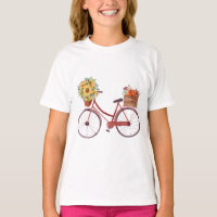 Herfst. Rustieke fiets met zonnebloemen