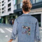 Herfst rustieke Florals Monogram Aangepast Initiaa Denim Jacket