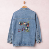 Herfst rustieke Florals Monogram Aangepast Initiaa Denim Jacket (Hangar)