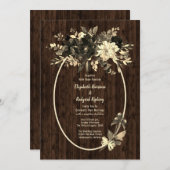 Herfst rustieke gedroogde bloemen spray bruiloft kaart (Voorkant / Achterkant)