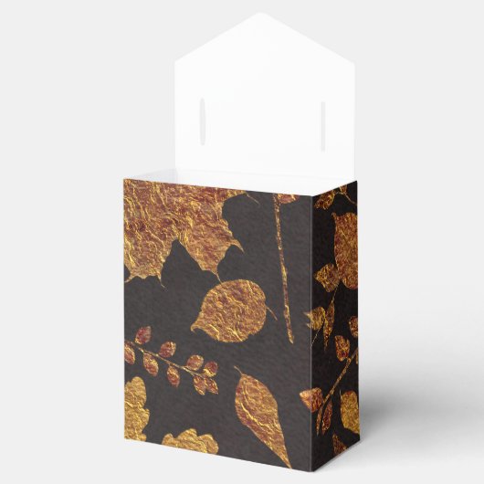 Herfst rustieke gouden bladeren elegante herfst br bedankdoosjes (Geopend)
