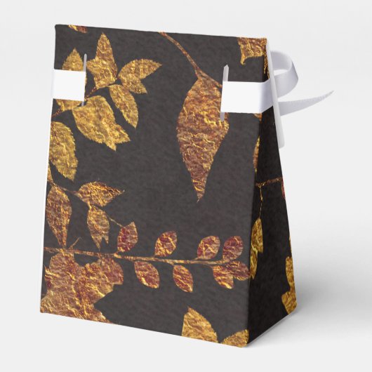 Herfst rustieke gouden bladeren elegante herfst br bedankdoosjes (Achterkant)