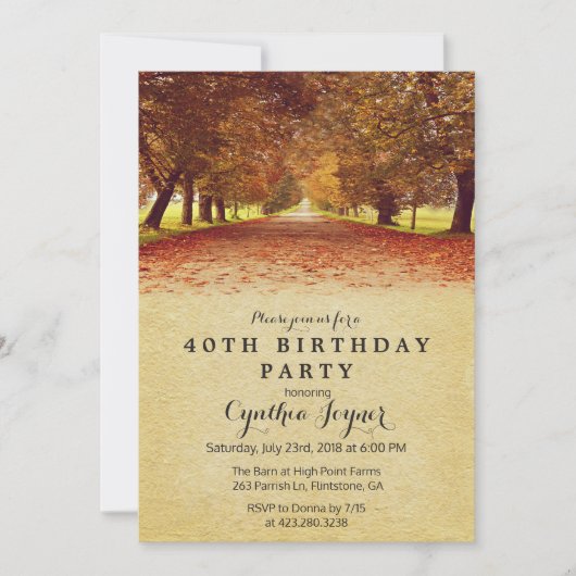 HERFST - Rustieke Herfst Herfst Verjaardagsuitnodi Kaart (Voorkant)