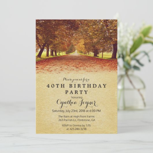 HERFST - Rustieke Herfst Herfst Verjaardagsuitnodi Kaart (Staand voorkant)