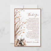 Herfst rustieke herten bruiloft Collectie Bedankkaart (Voorkant)