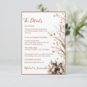 Herfst rustieke herten bruiloft Collectie Informatiekaartje (Staand voorkant)