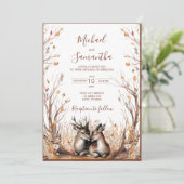Herfst rustieke herten bruiloft Collectie Kaart (Staand voorkant)