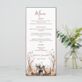 Herfst rustieke herten bruiloft Collectie Menu (Staand voorkant)