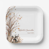 Herfst rustieke herten bruiloft Collectie Papieren Bordje (Voorkant)