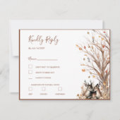 Herfst rustieke herten bruiloft Collectie RSVP Kaartje (Voorkant)