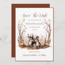 Herfst rustieke herten bruiloft Collectie Save The Date