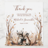 Herfst rustieke herten bruiloft Collectie Wijn Etiket (Enkel label)