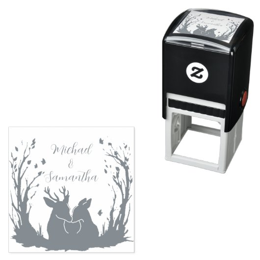 Herfst rustieke herten bruiloft  zelfinktende stempel (In situ)