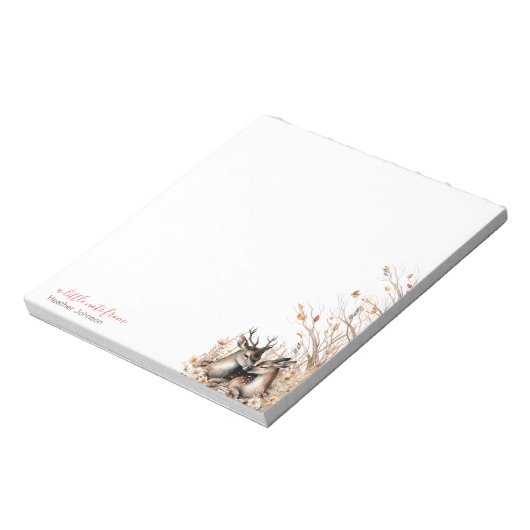 Herfst rustieke herten Custom Notitieblok (Linkerzijde)