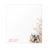 Herfst rustieke herten Custom Notitieblok (Voorkant)