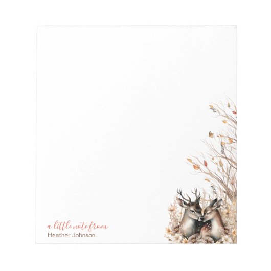 Herfst rustieke herten Custom Notitieblok (Voorkant)