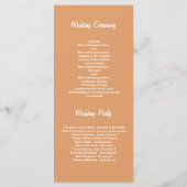 Herfst rustieke huwelijksprogramma's programmakaart (Achterkant)