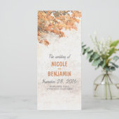 Herfst rustieke huwelijksprogramma's programmakaart (Staand voorkant)