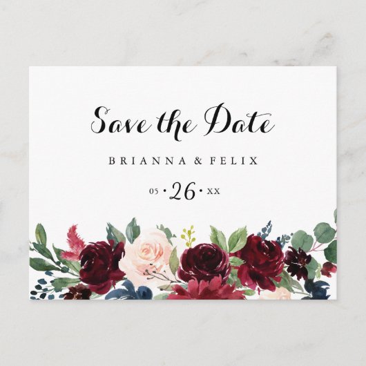 Herfst Rustieke Kalligrafie Horizontaal Save the D Briefkaart (Voorkant)