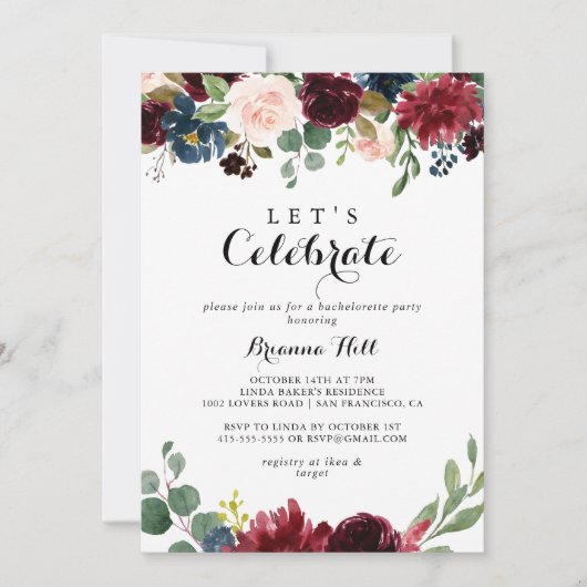 Herfst rustieke kalligrafie Laten we feest vieren Kaart (Voorkant)