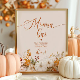 Herfst rustieke mimosa bar poster