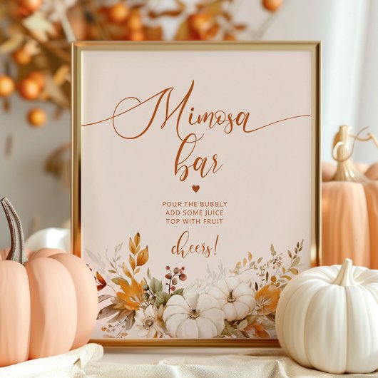 Herfst rustieke mimosa bar poster